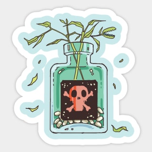 Toxic Poison Bottle Cartoon Sticker